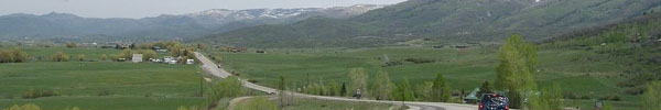 A long road and mountain in Colorado