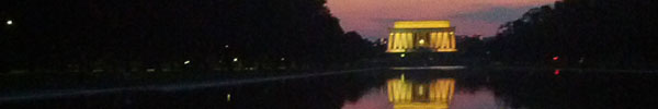 The Reflecting Pool in Washington on the night we got engaged